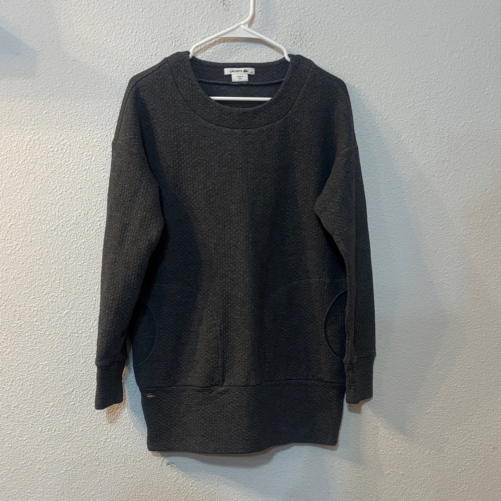 Lacoste Gray Knit Overaized Top
